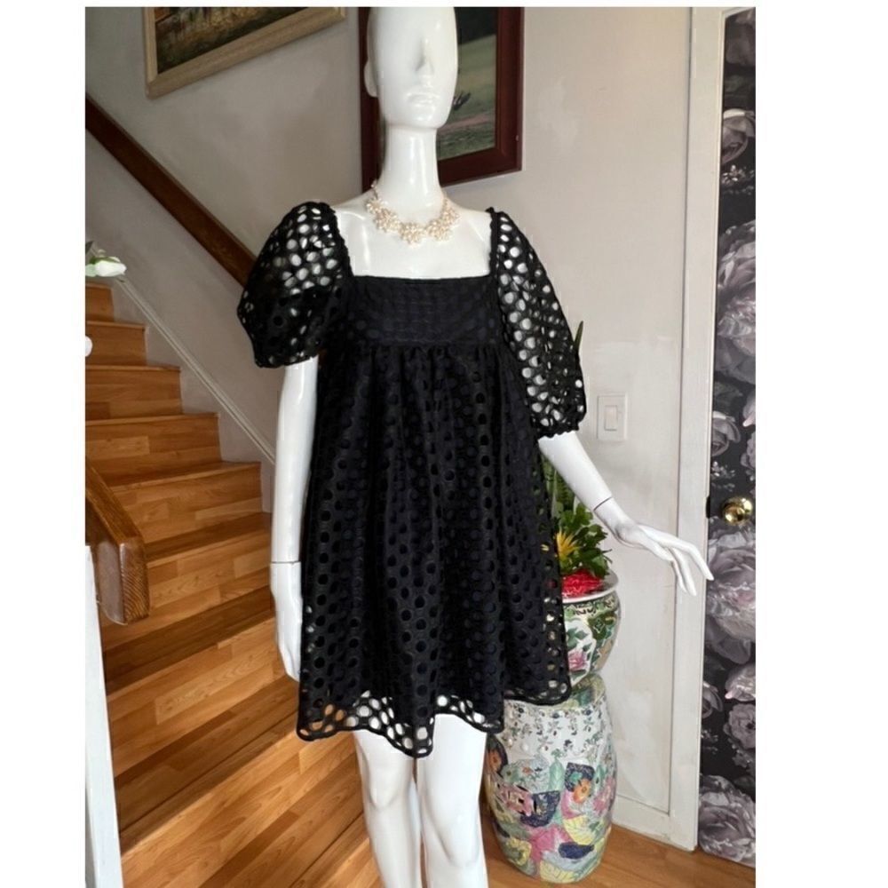 UO Kimchi Blue Moe Dot Lace Mini Dress - Picture 5 of 7